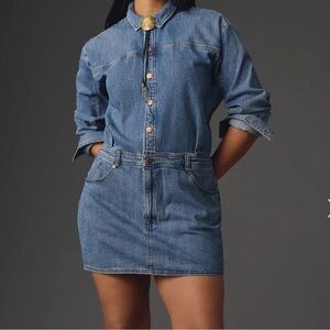 Anthropologie Pilcro Blue Denim Shirt Dress